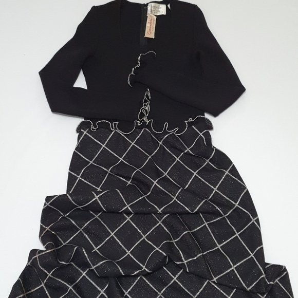 Vintage Francesca for Damon Blended Wool Ruffld Cuff Dress - Picture 4 of 12